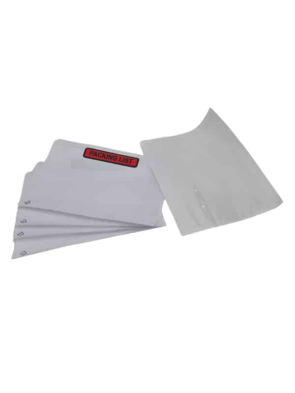 מעטפות PACKING LIST הן מעטפות חלון. המעטפה שקופה עם גב דביק. המעטפה נועדה לאחסן חשבוניות ו/או תעודות משלוח על הקרטון בזמן משלוח.
